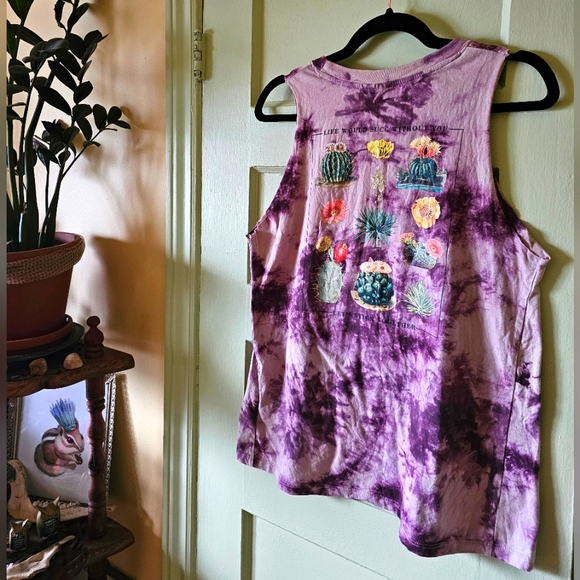 Cacti succulent cute tie dye Dravus tank top - Picture 2 of 7